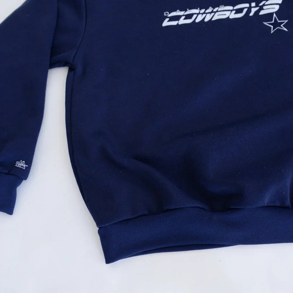 Vintage Majestic Dallas Cowboys Nfl Navy Gray Embroidered Pullover Sweater L - Picture 6 of 10